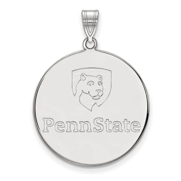 14k White Gold Penn State XL Disc Pendant